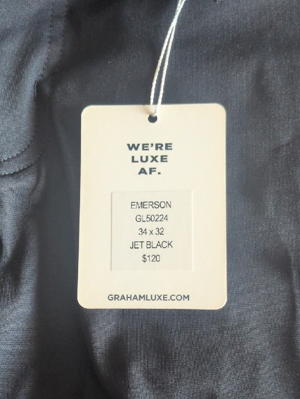 Men’s Black Dress Pants — Stretch Tailored Fit Golf - Picture 3 of 5
